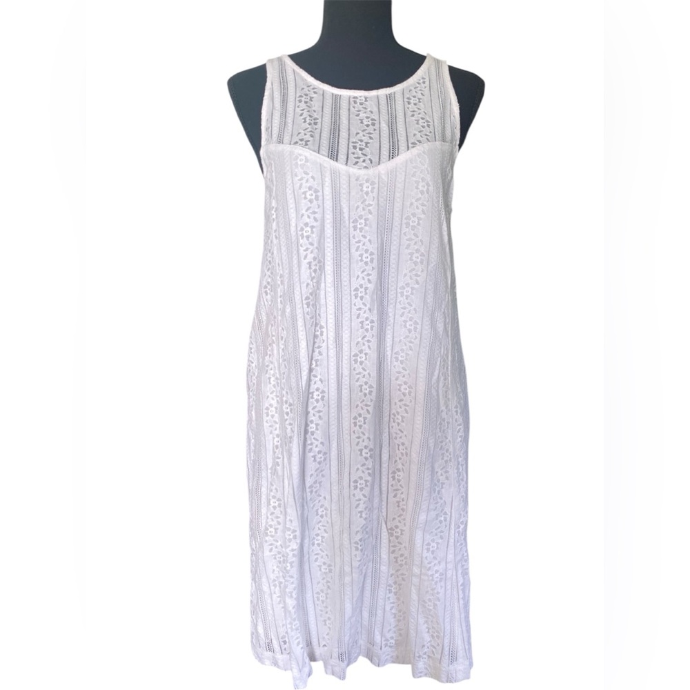 NWT Abercrombie & Fitch White Lace Lined Sleeveless Dress Size Large